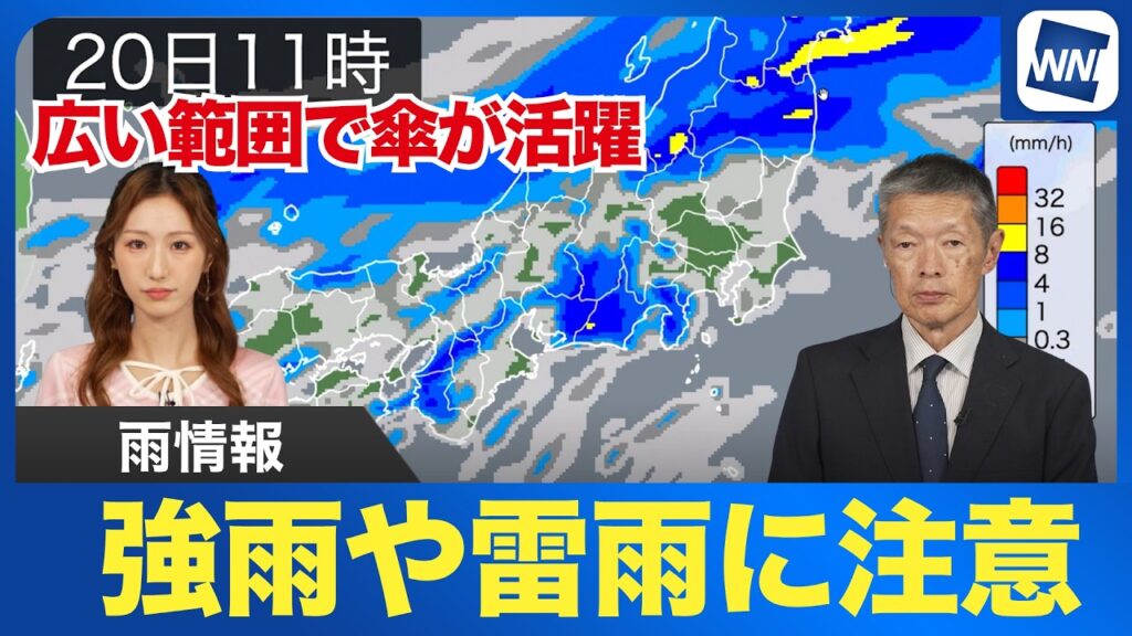 【雨情報】広い範囲で傘の出番 局地的な強雨や雷雨に注意