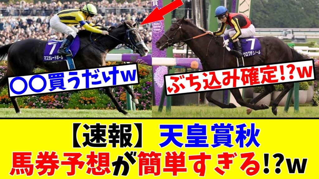 【天皇賞秋】【速報】レース展開・馬券予想が簡単すぎる!?www