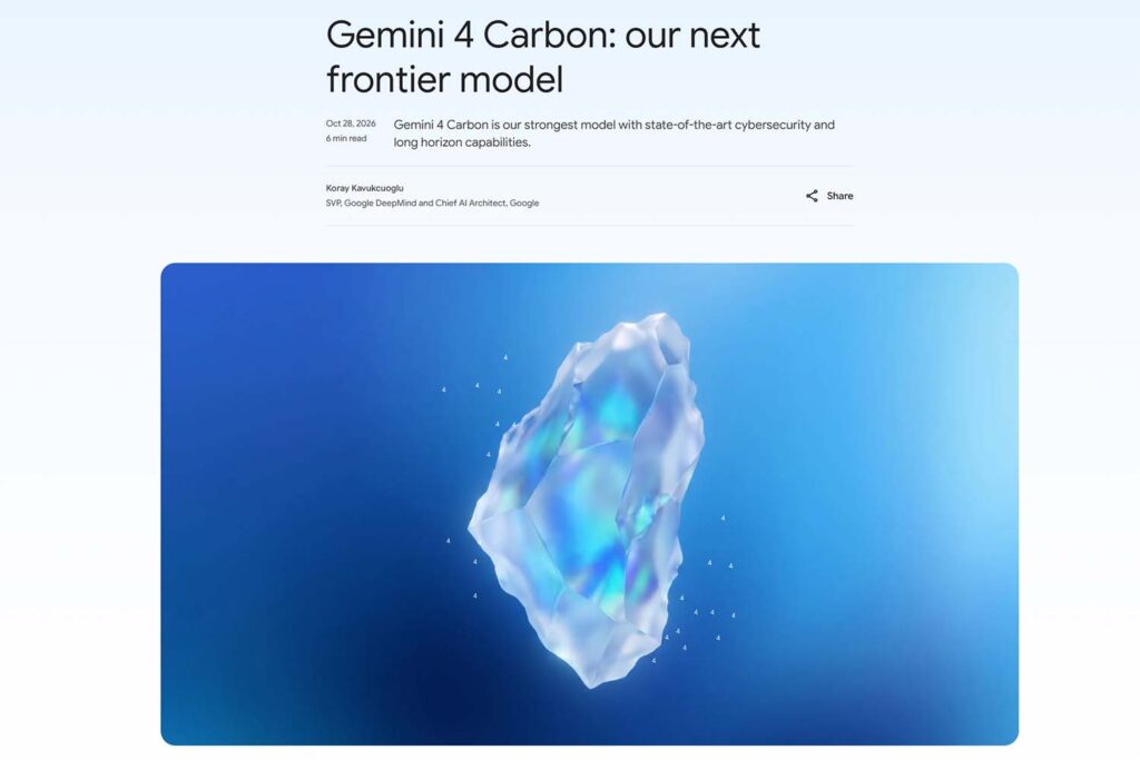 Google最強モデル「Gemini 4 Carbon」 サイバー防御などに順次提供 – Impress Watch Google最強モデル「Gemini 4 Carbon」 サイバー防御などに順次提供 - Impress Watch