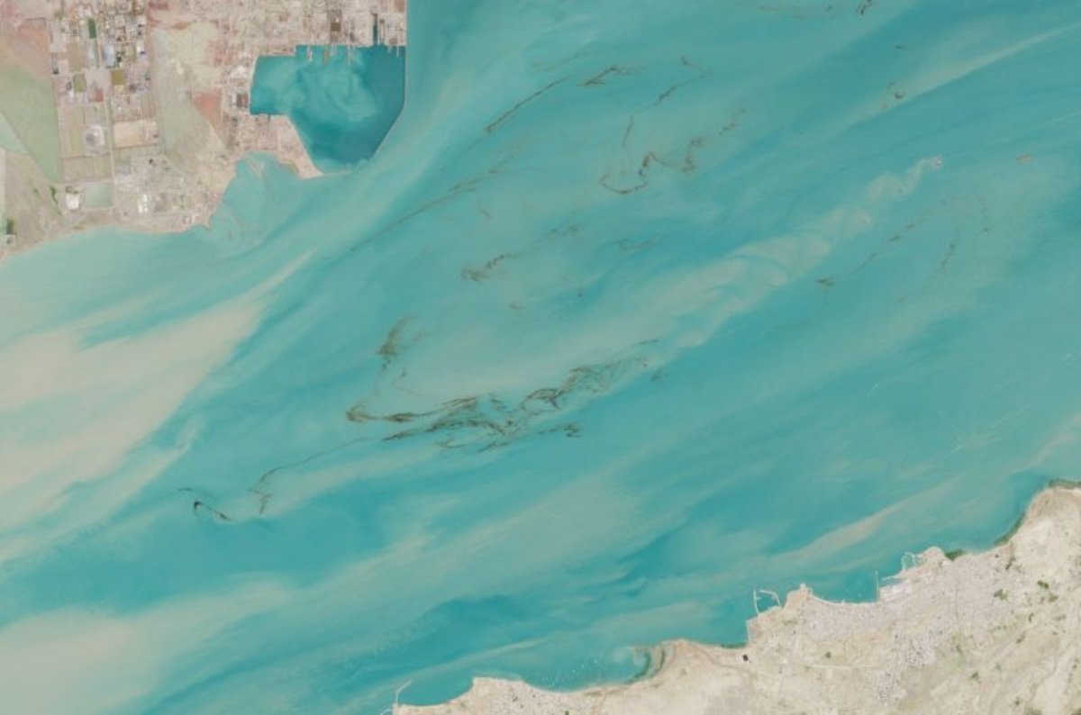 ペルシャ湾の衛星画像＝4月2日/Sentinel-2/European Space Agency