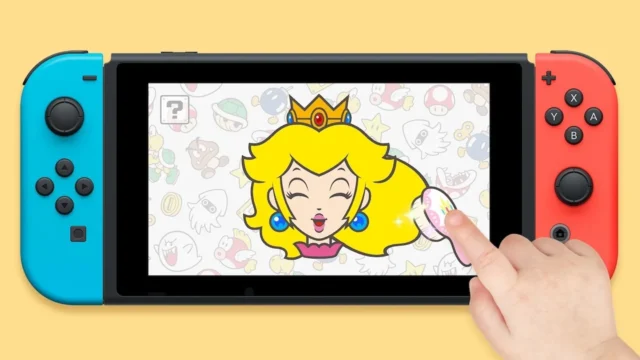 Nintendo Switch版「かおピーチ」でピーチのかおをさわる画面