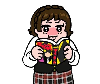可哀想に!先生描き起こしのLINEアニメーションスタンプ、本を読むキャラ