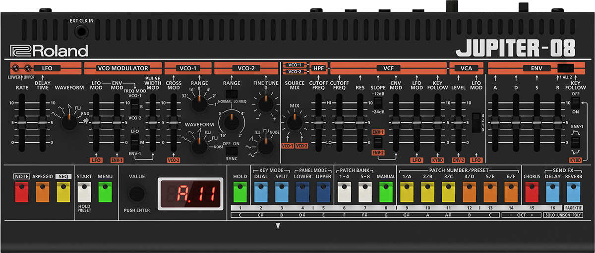 Roland JUPITER-08 本体トップ・パネル