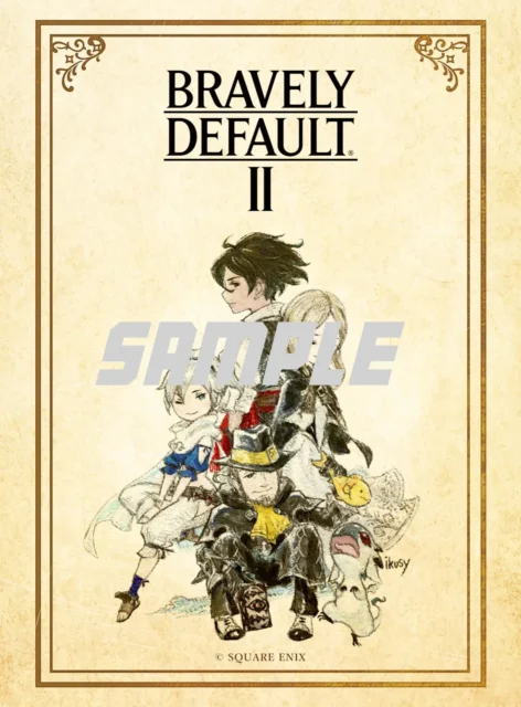 『ブレイブリーデフォルト II』2L判ブロマイドのサンプル。手描き風イラスト