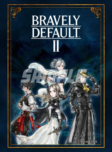 『ブレイブリーデフォルト II』2L判ブロマイドのサンプル。4人のキャラクターを描いたデザイン