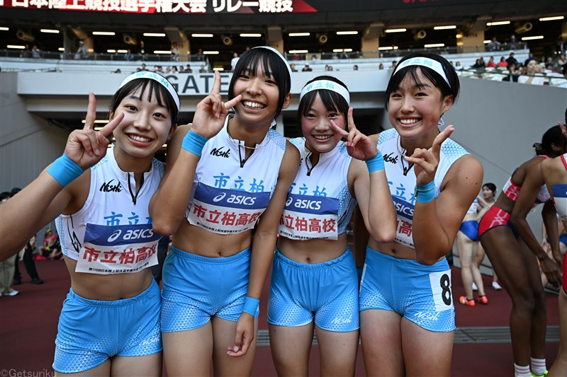 市柏高が女子4×100m高校歴代2位！44秒台に迫る45秒06で3位 男子4継で洛南5位／日本選手権リレー