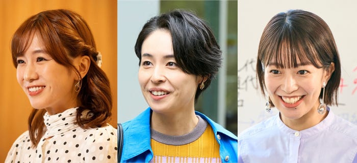 日比茉鈴、西原亜希、野口千優／「溺愛 ～ 実は、最強ヒーロー ～」追加キャスト組み写真（C）一城れもん・海咲ねむる／DPN ブックス（C）TOKYO MX