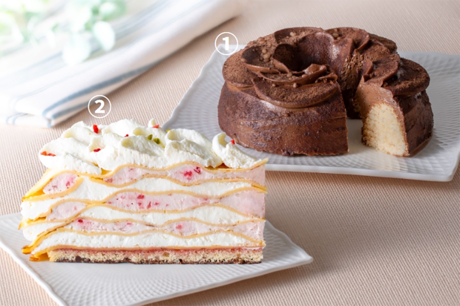 ユーハイム「クランツケーキ（ガナッシュ）」「生バウムクーヘン（ストロベリー）」