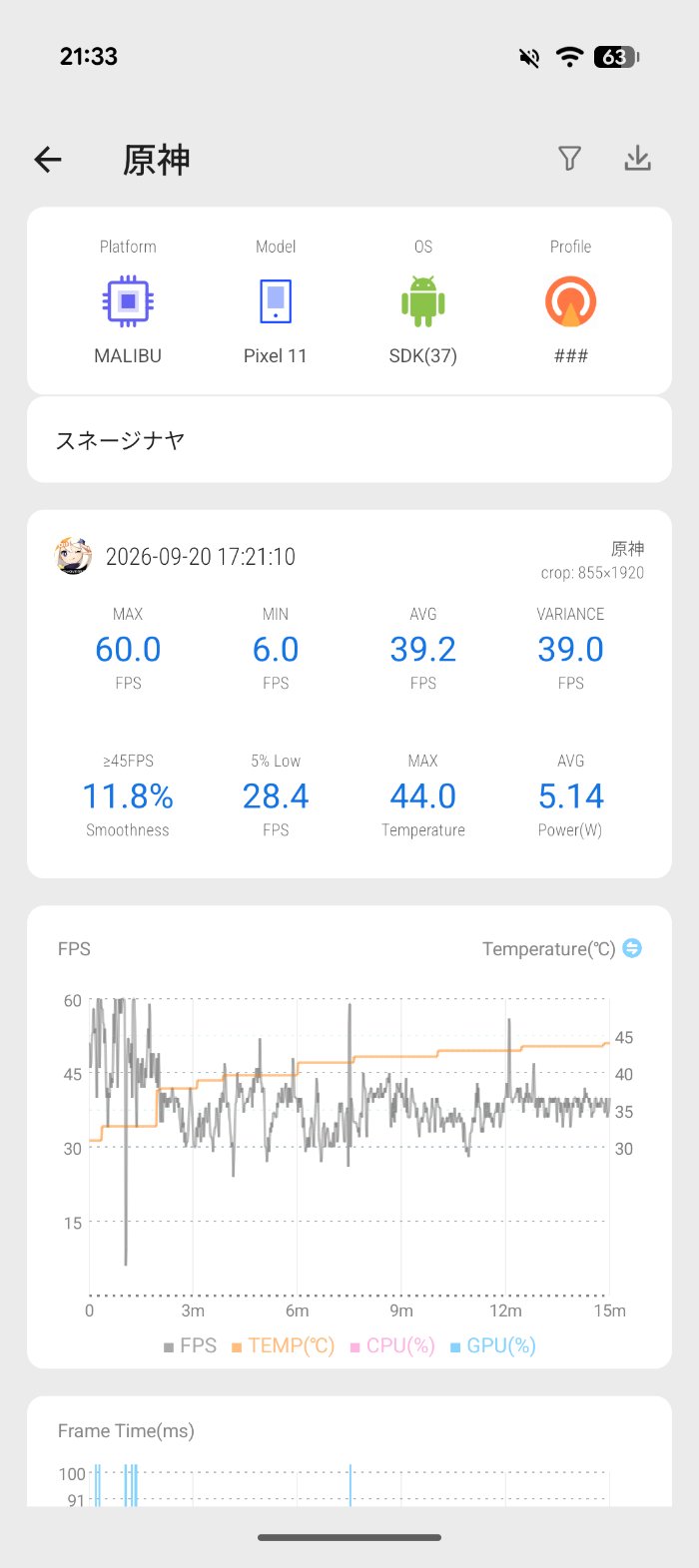 Google Pixel 11で原神を検証