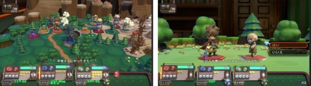 『ヴィラクタル』のマップ探索とイベント選択を示す2枚のスクリーンショット