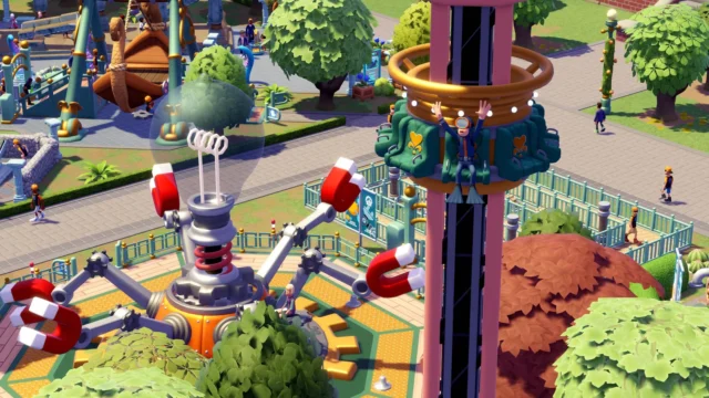 『ツーポイントミュージアム』DLC「ユーエンチアム」の遊園地アトラクションのゲーム画面