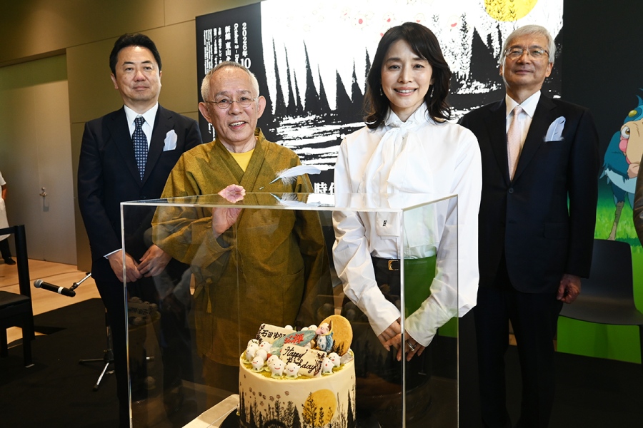 『禅とジブリ』京都展の開会式に登場した鈴木敏夫、石田ゆり子（10月2日・京都市京セラ美術館／Lmaga.jp撮影）
